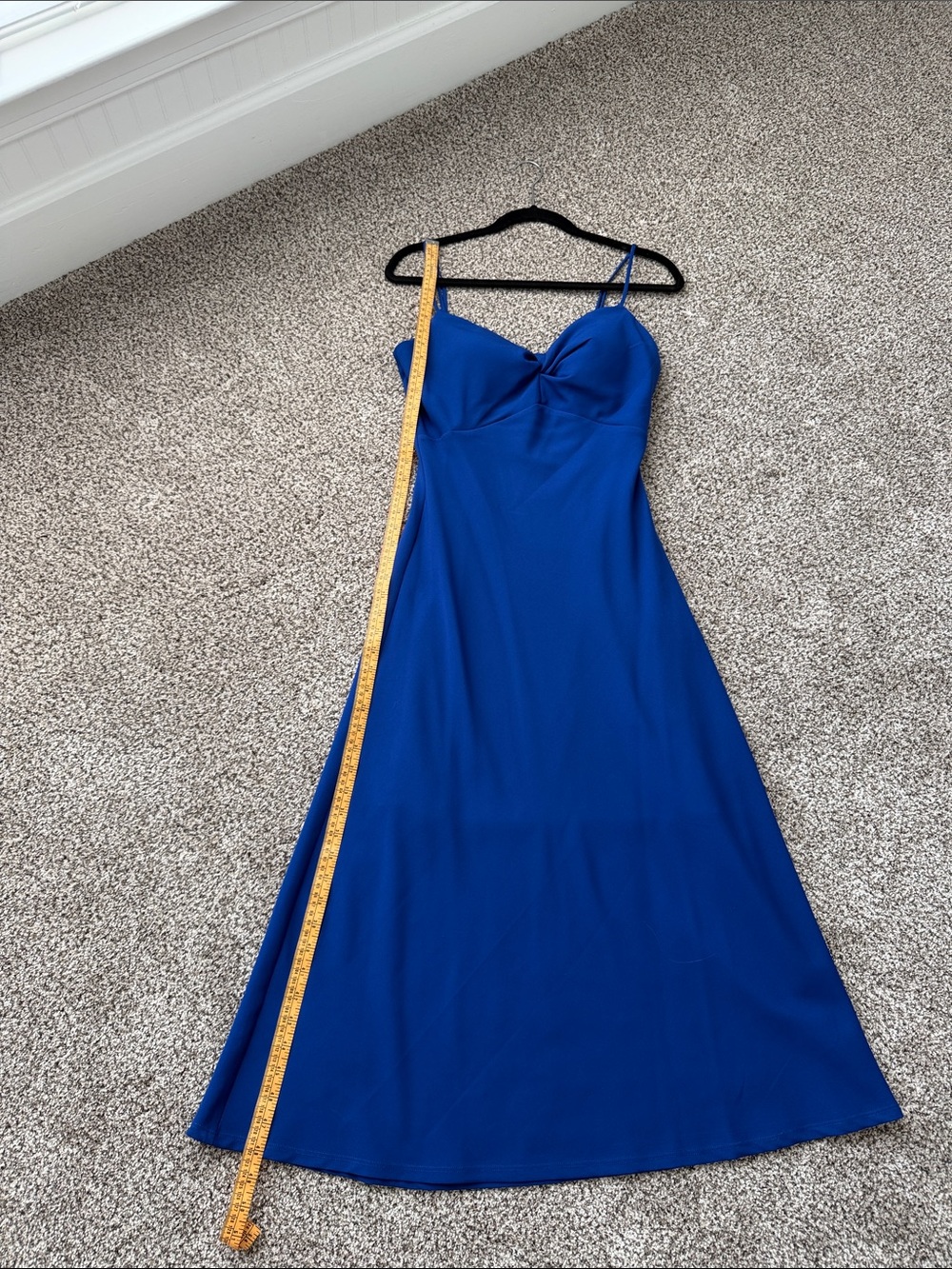 NWT Guess Royal Blue sleek Spaghetti-Strap Size 6  Midi Dress - Picture 8 of 12